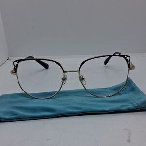 NWOT Rxable Womens Firmoo Judy 106 Black And Gold Eyeglass Frames